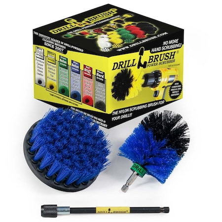 Drill Brush Power Scrubber By Useful Products 5 in W 5 in L Brush, Blue B-S-4M-5X-QC-DB
